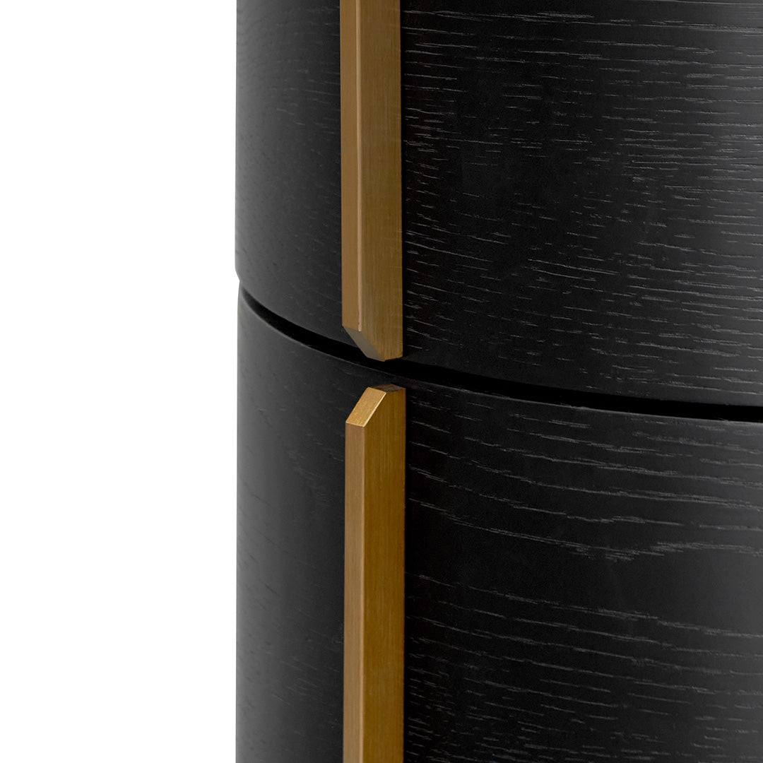 46cm Round Bedside Table - Black-Bedside Table-Calibre-Prime Furniture