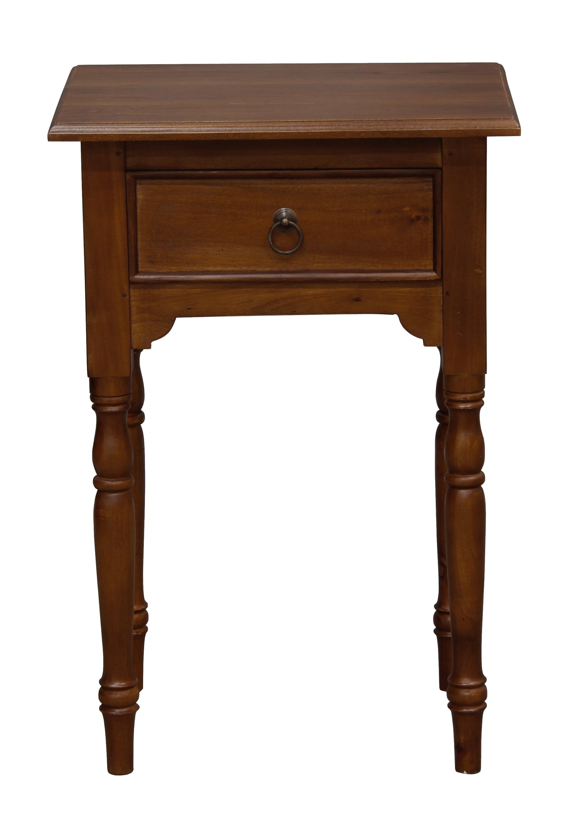 Huntely 1-Drawer Turn Leg Side Table (Mahogany)-Side Table-Centrum Furniture-Prime Furniture