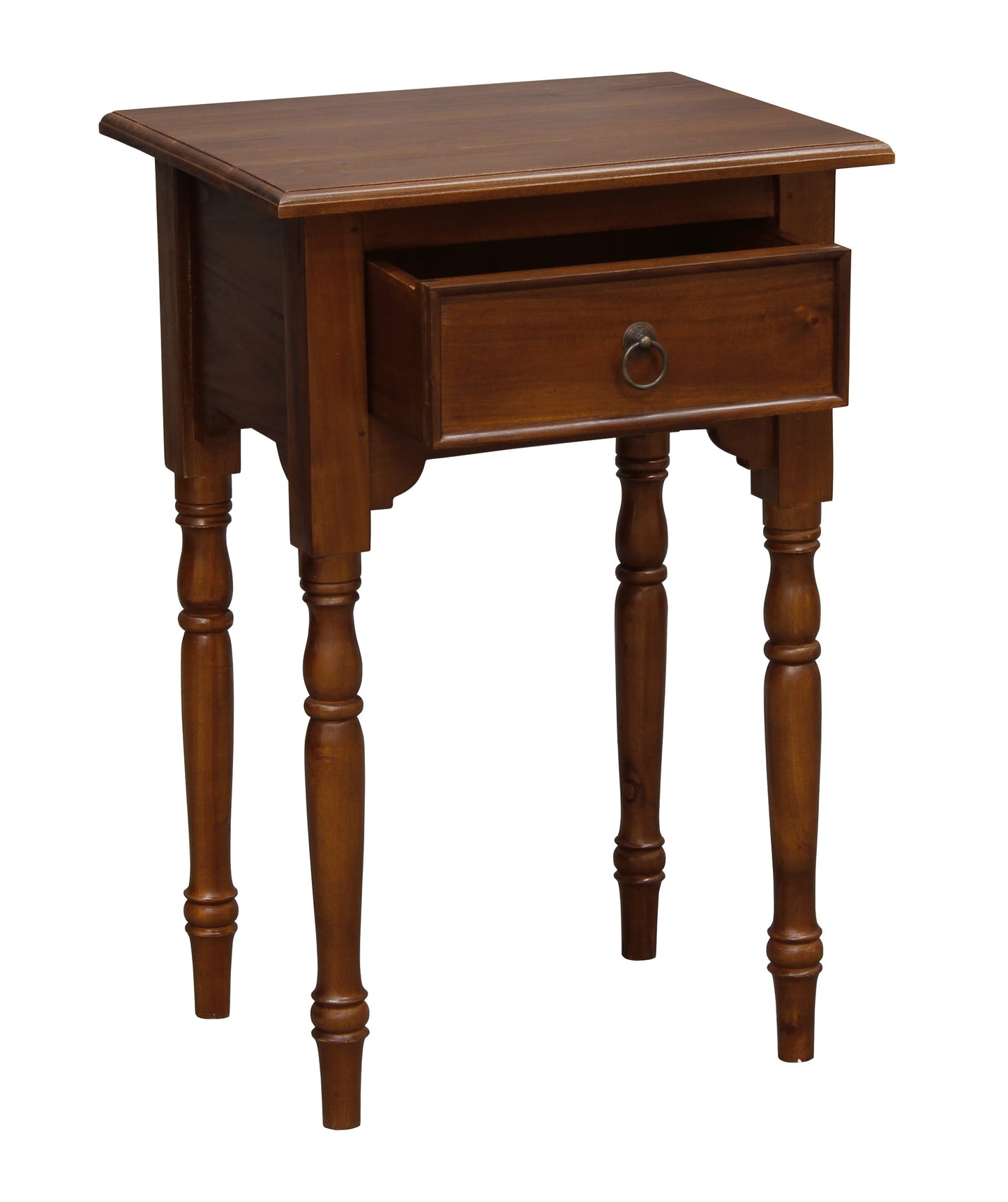 Huntely 1-Drawer Turn Leg Side Table (Mahogany)-Side Table-Centrum Furniture-Prime Furniture