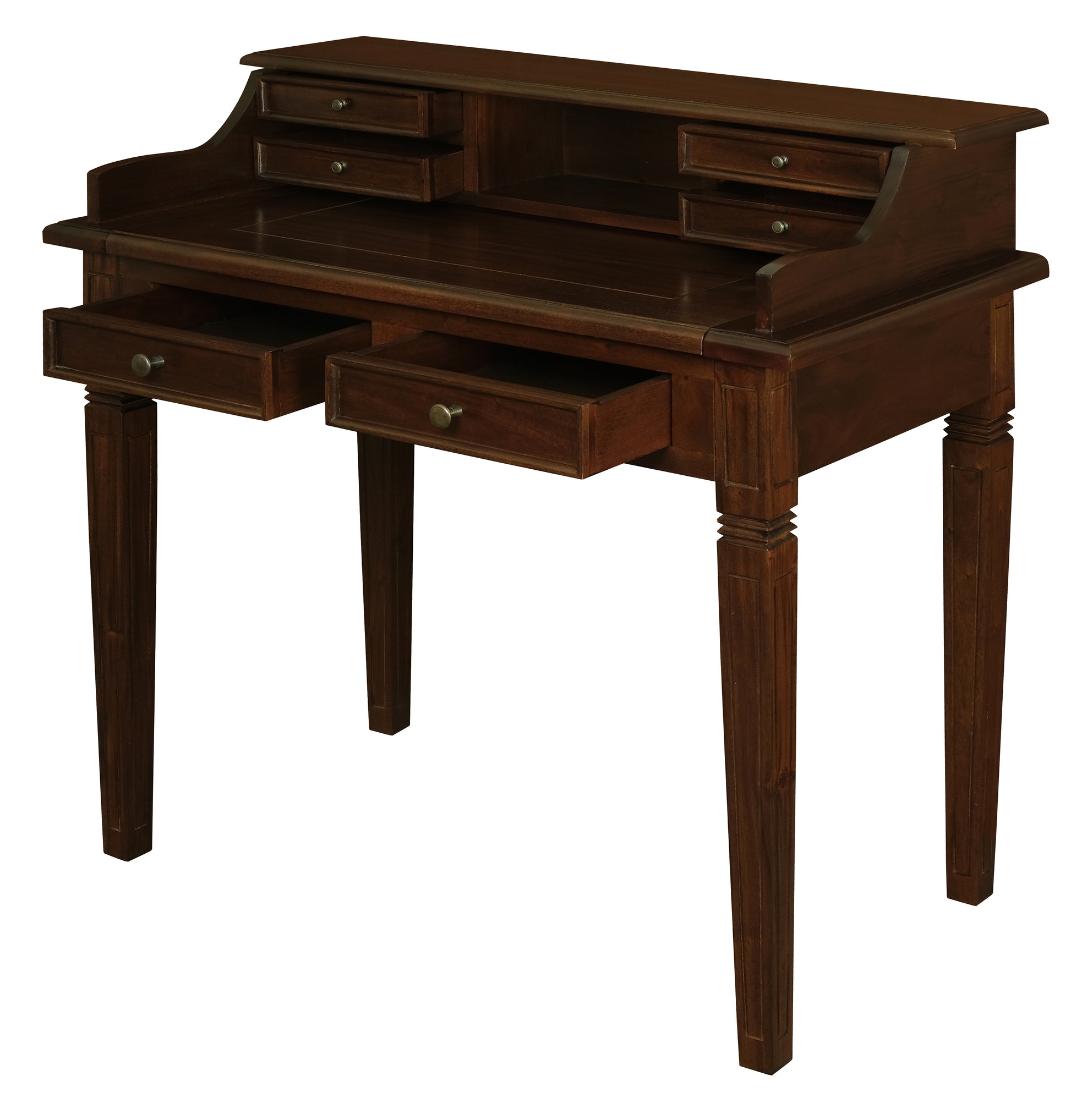 Winston 6 Drawer Writing Desk (Mahogany)-Office Desks-Centrum Furniture-Prime Furniture