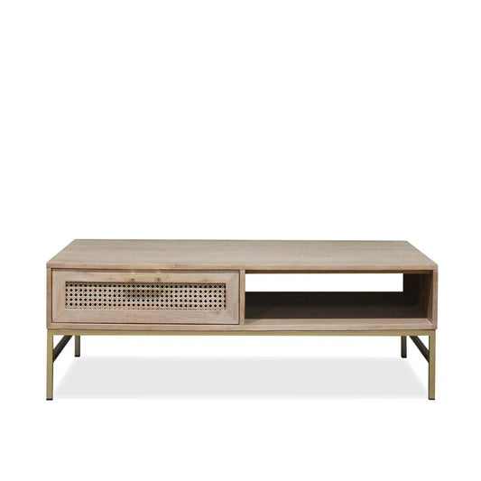 Mala Timber and Rattan Coffee Table-Coffee Table-Hudson Furniture-Prime Furniture