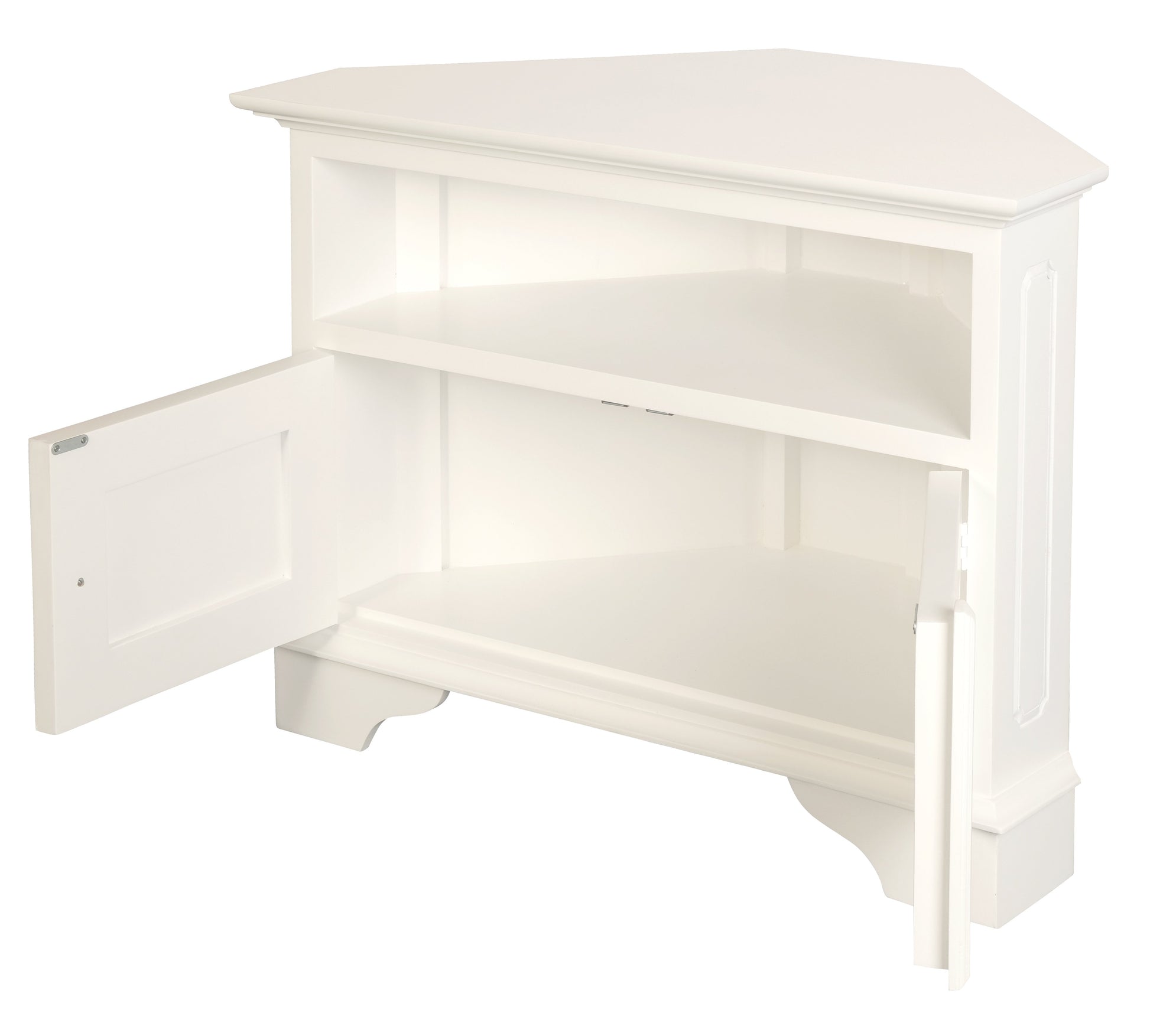 Tasmania 2 Door Corner TV Stand (White)-TV Stands & Entertainment Units-Centrum Furniture-Prime Furniture