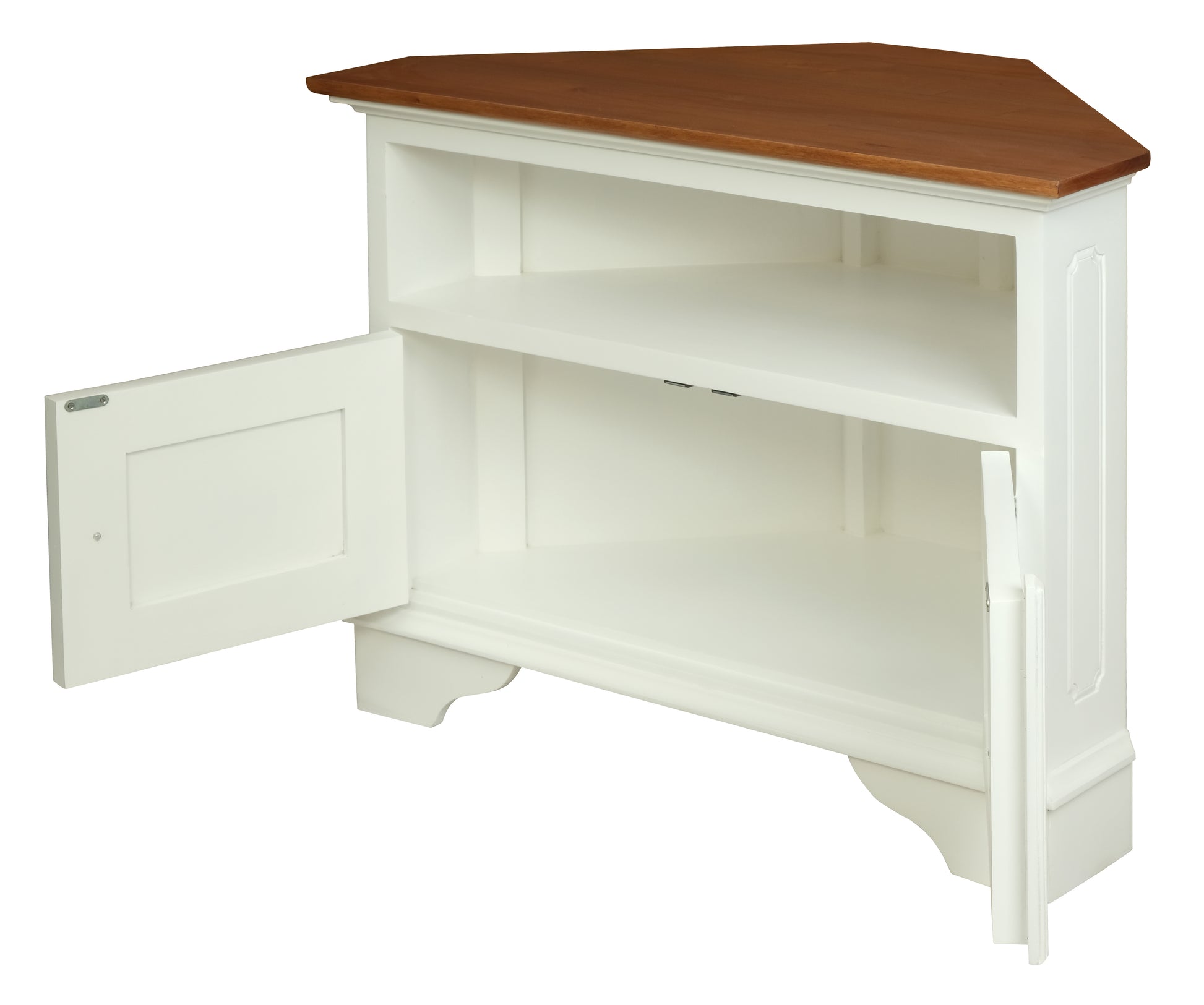 Tasmania 2 Door Corner TV Stand (White Caramel)-TV Stands & Entertainment Units-Centrum Furniture-Prime Furniture