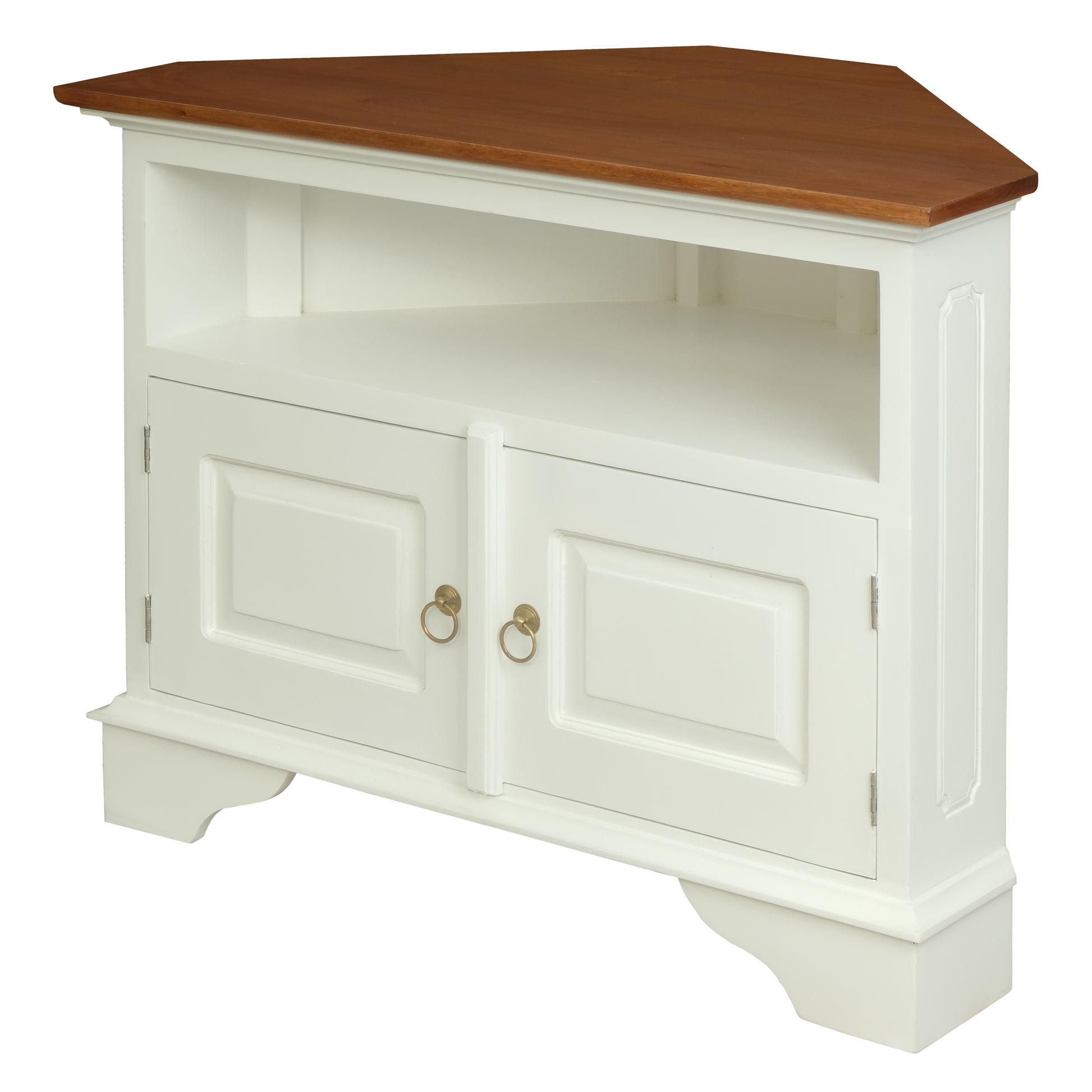 Tasmania 2 Door Corner TV Stand (White Caramel)-TV Stands & Entertainment Units-Centrum Furniture-Prime Furniture