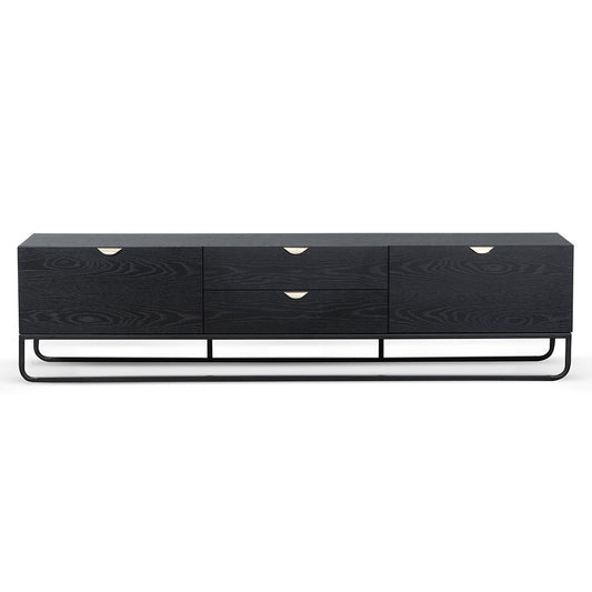 2m Wooden TV Entertainment Unit - Black-Entertainment Unit-Calibre-Prime Furniture