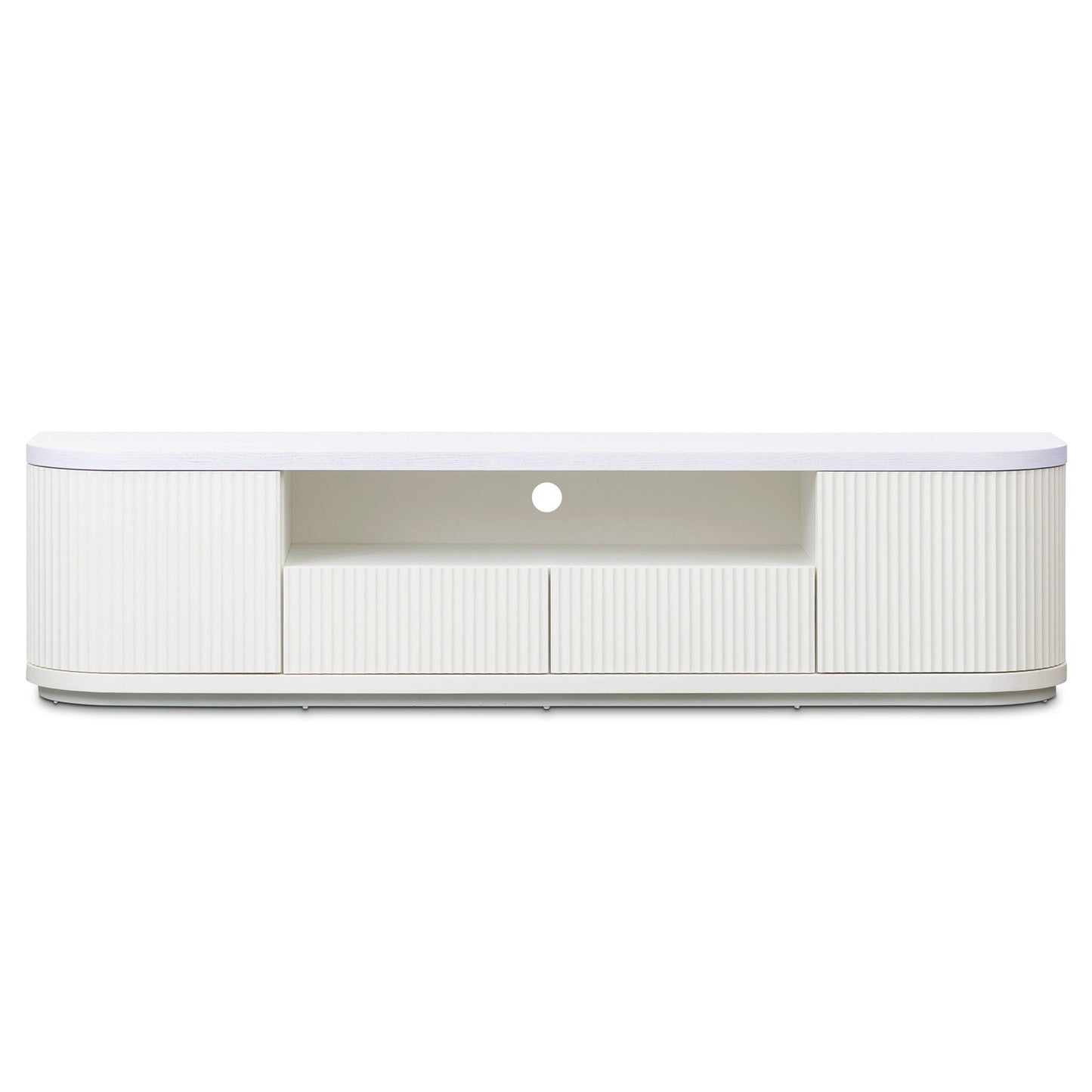 2m Veneer Top Entertainment TV Unit - Two Tone White-Entertainment Unit-Calibre-Prime Furniture