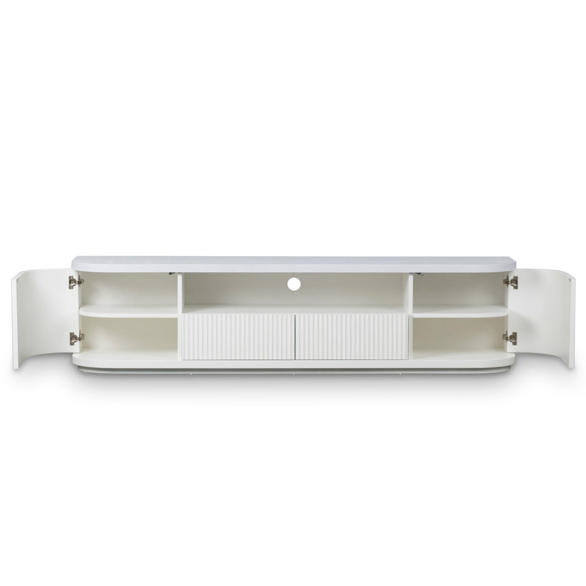 2m Veneer Top Entertainment TV Unit - Two Tone White-Entertainment Unit-Calibre-Prime Furniture