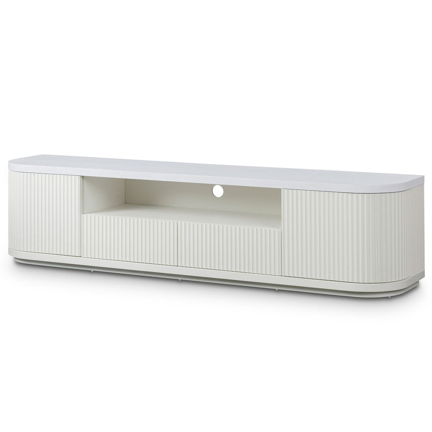 2m Veneer Top Entertainment TV Unit - Two Tone White-Entertainment Unit-Calibre-Prime Furniture