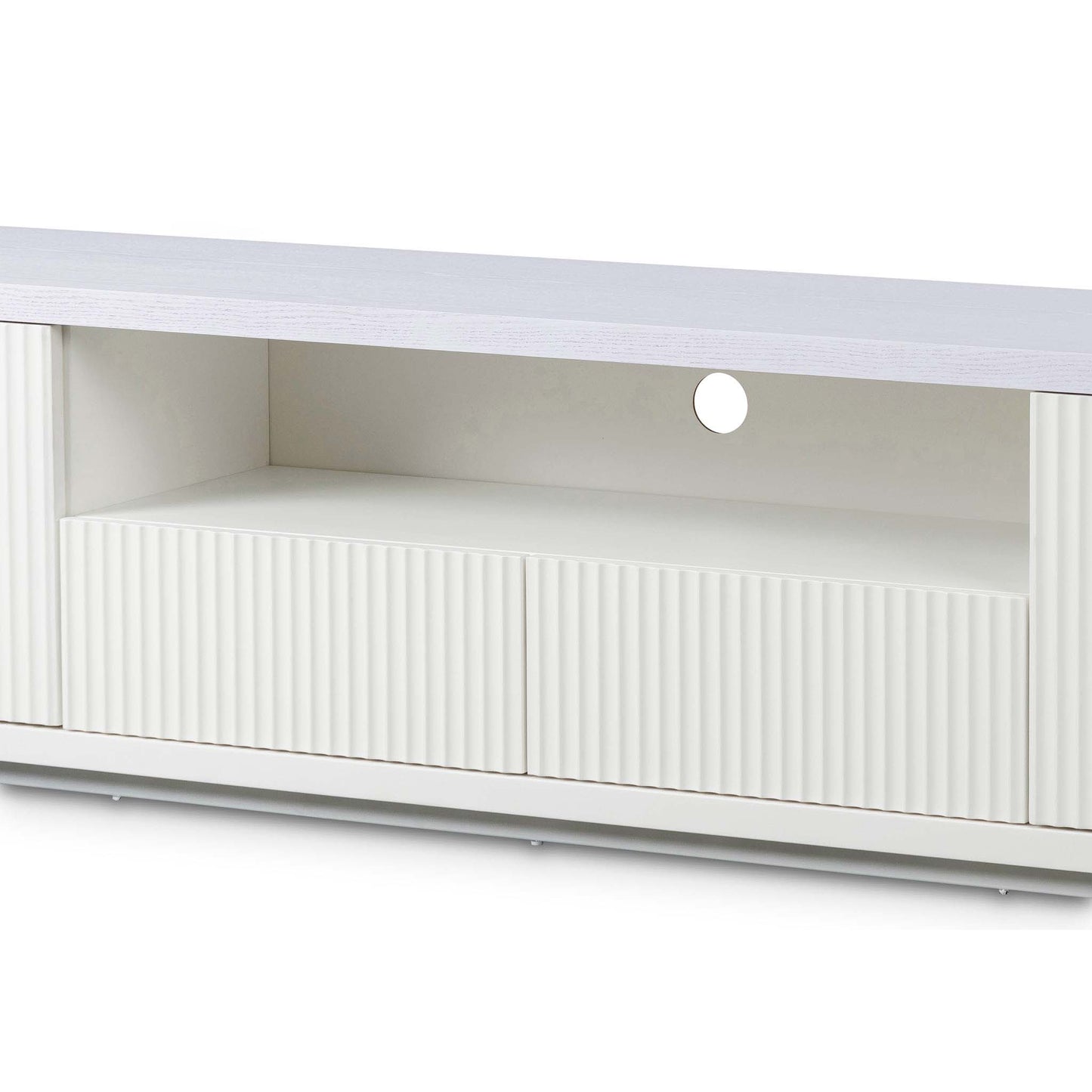 2m Veneer Top Entertainment TV Unit - Two Tone White-Entertainment Unit-Calibre-Prime Furniture