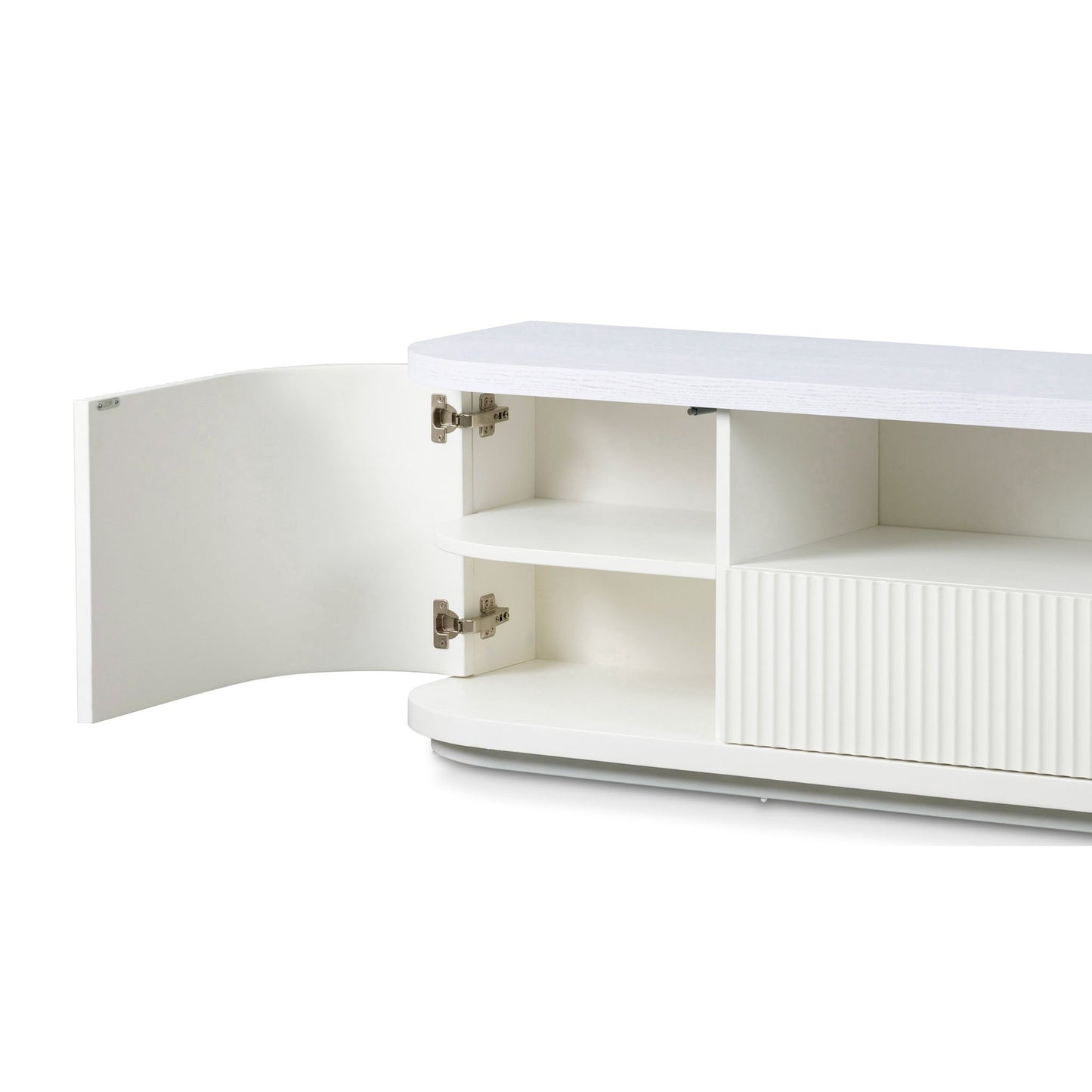 2m Veneer Top Entertainment TV Unit - Two Tone White-Entertainment Unit-Calibre-Prime Furniture