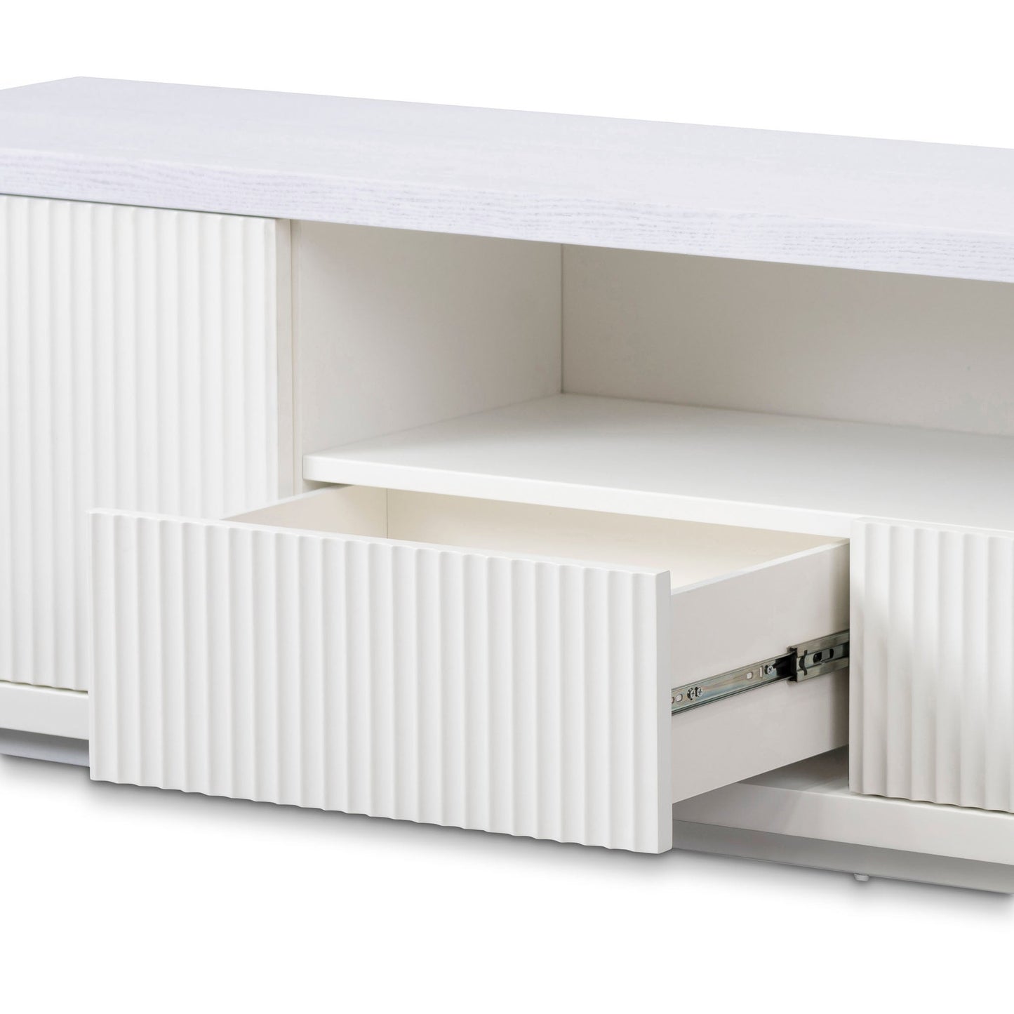 2m Veneer Top Entertainment TV Unit - Two Tone White-Entertainment Unit-Calibre-Prime Furniture