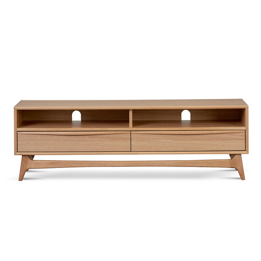 Narrow TV Entertainment Unit - Natural Oak-Entertainment Unit-Calibre-Prime Furniture