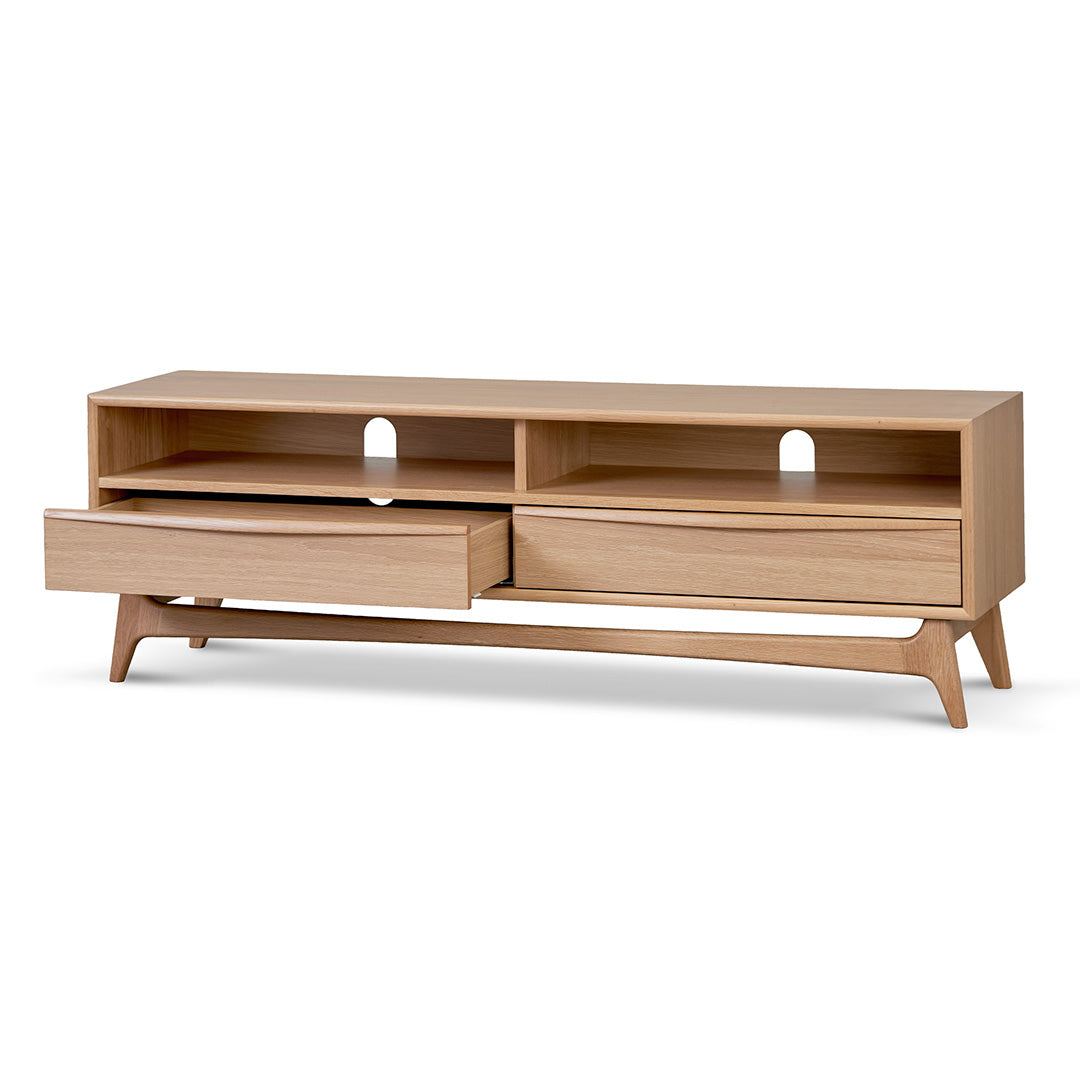 Narrow TV Entertainment Unit - Natural Oak-Entertainment Unit-Calibre-Prime Furniture