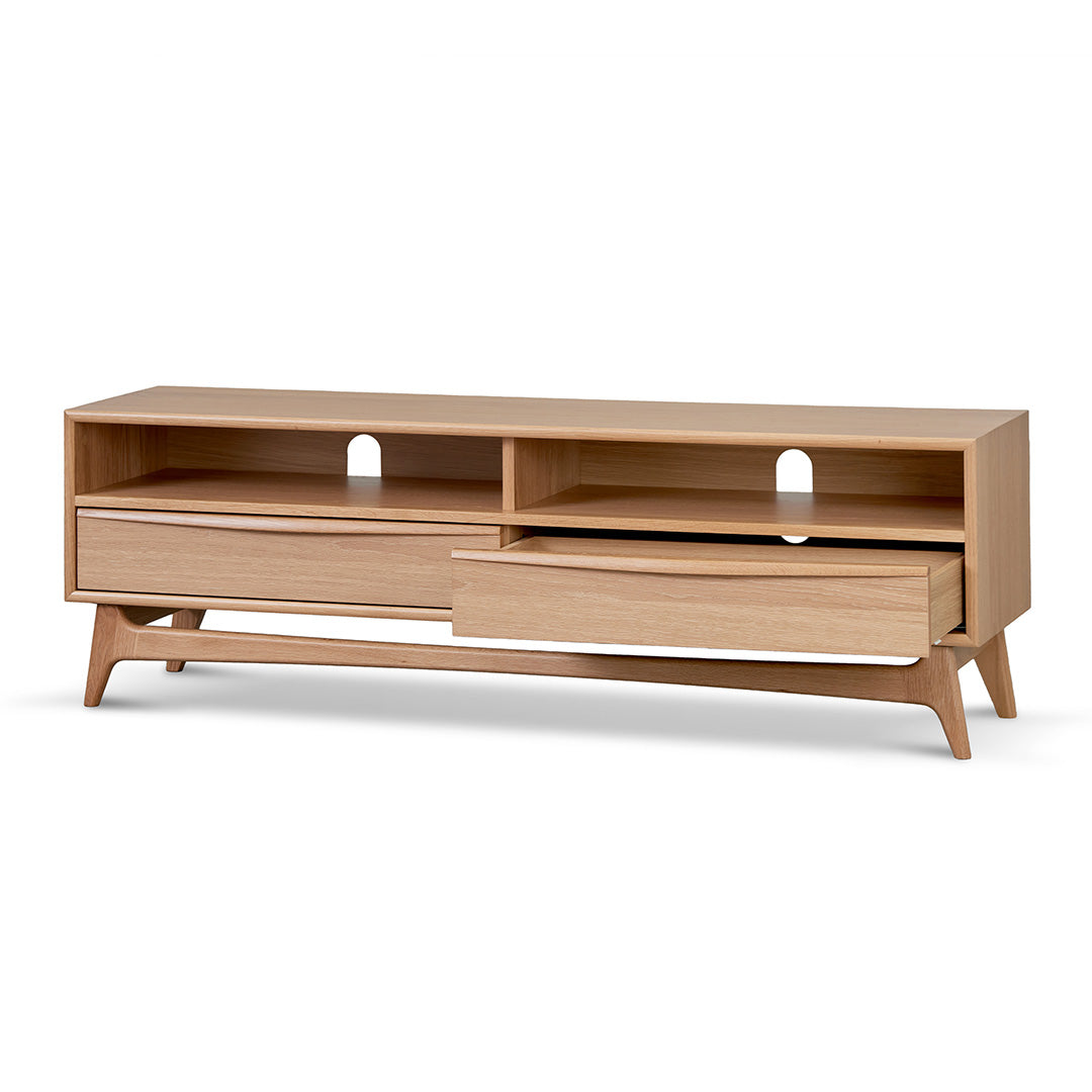 Narrow TV Entertainment Unit - Natural Oak-Entertainment Unit-Calibre-Prime Furniture