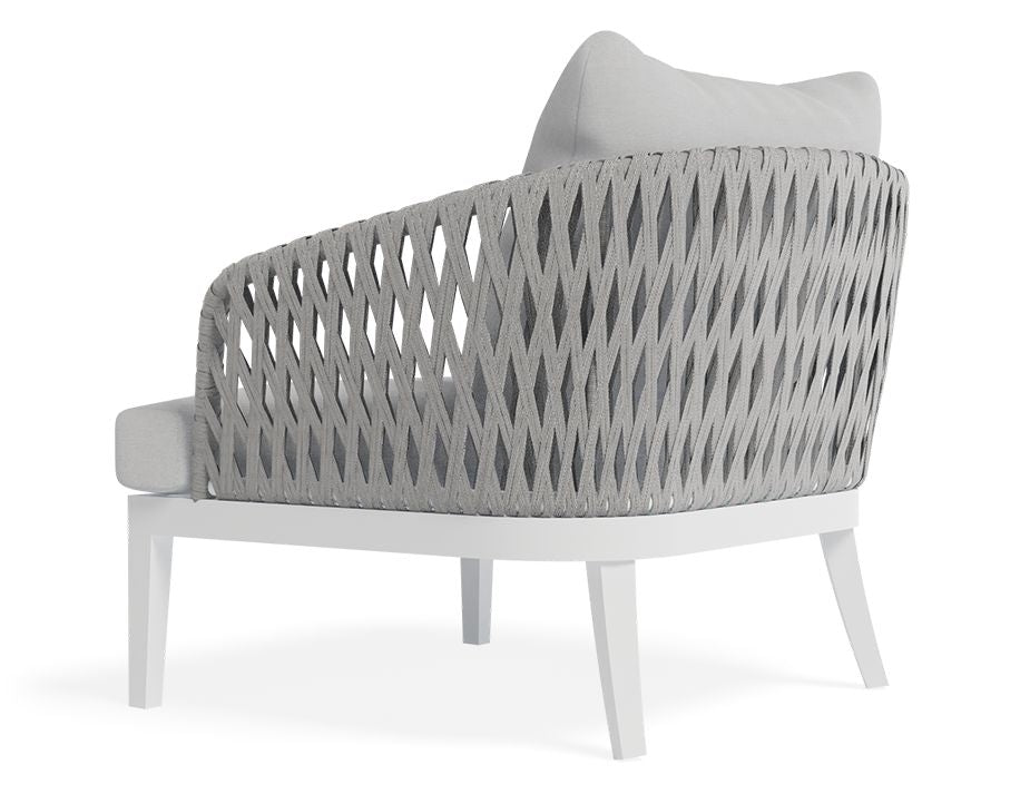 Alma Lounge Chair - Outdoor - Single - White - Light Grey Cushion-Lounge Chair-Level-Prime Furniture