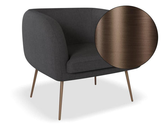 Amour Lounge Chair - Storm Grey - Brushed Matt Bronze Legs - C1002132029356182161260 1