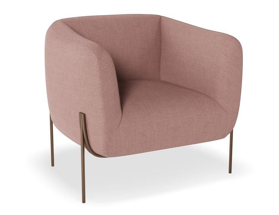 Belle Lounge Chair - Blush Pink - Brushed Matt Bronze Legs - C1002102039356182160676 4