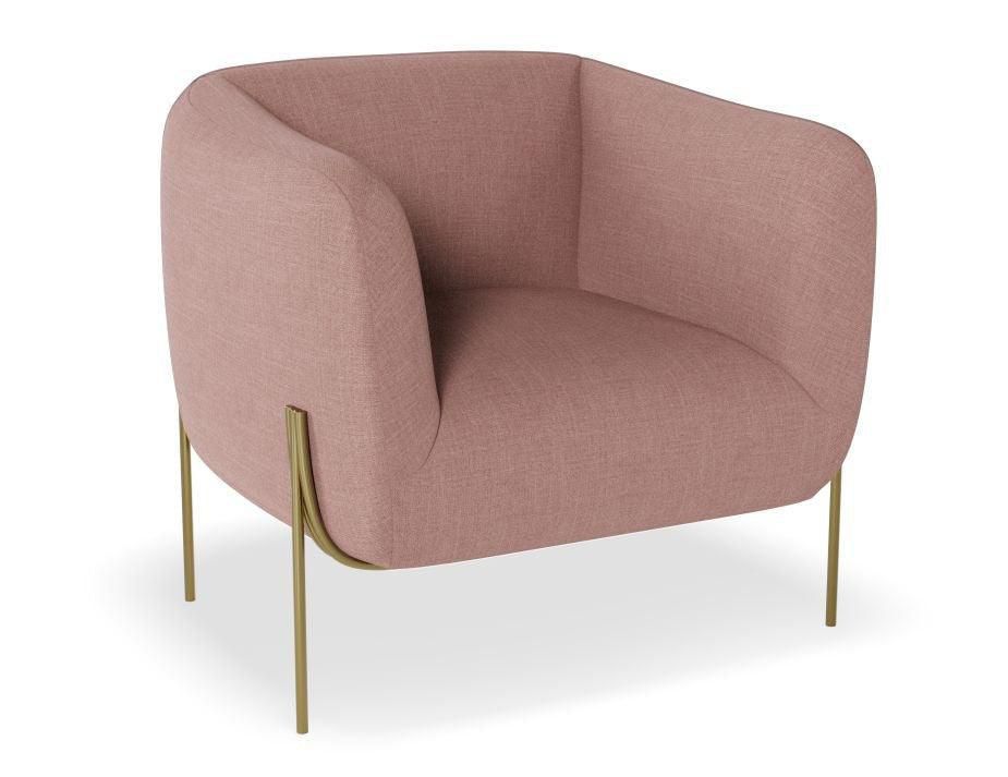 Belle Lounge Chair - Blush Pink - Brushed Matt Bronze Legs - C1002102039356182160676 5