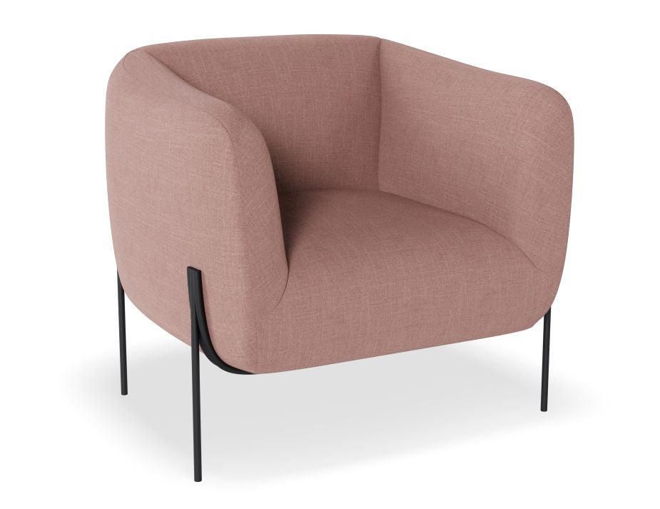 Belle Lounge Chair - Blush Pink - Matt Black Legs - C1002101039356182160591 3