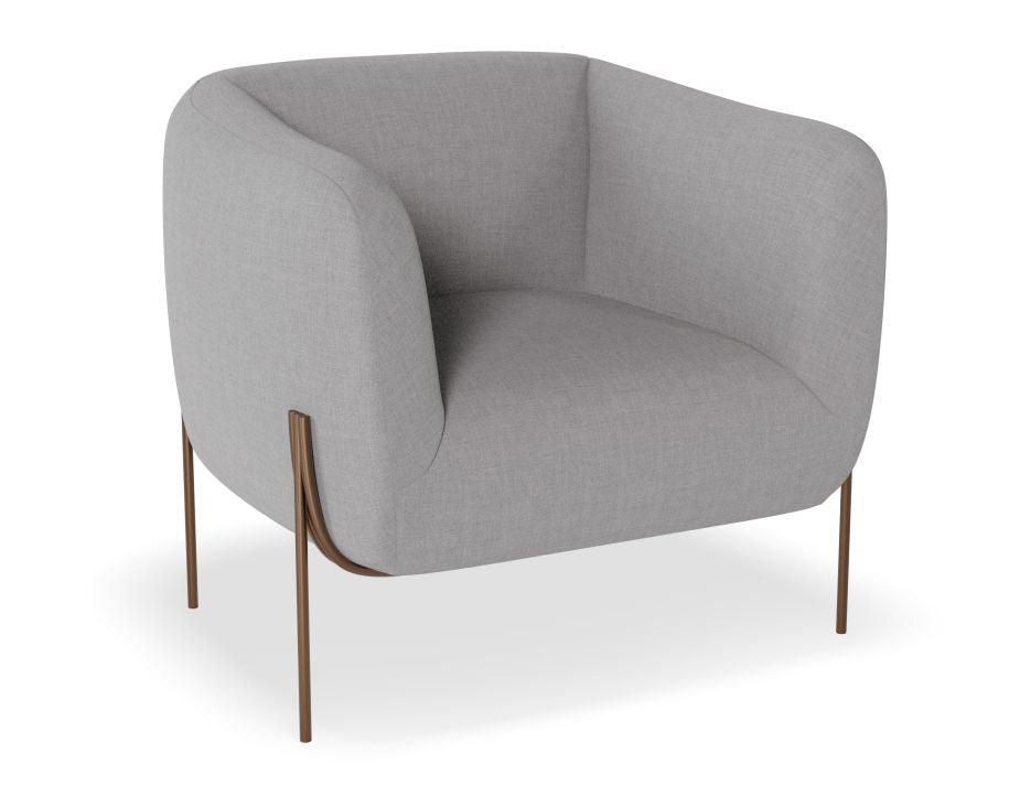 Belle Lounge Chair - Cloud Grey - Brushed Matt Gold Legs - C1002103019356182160737 4