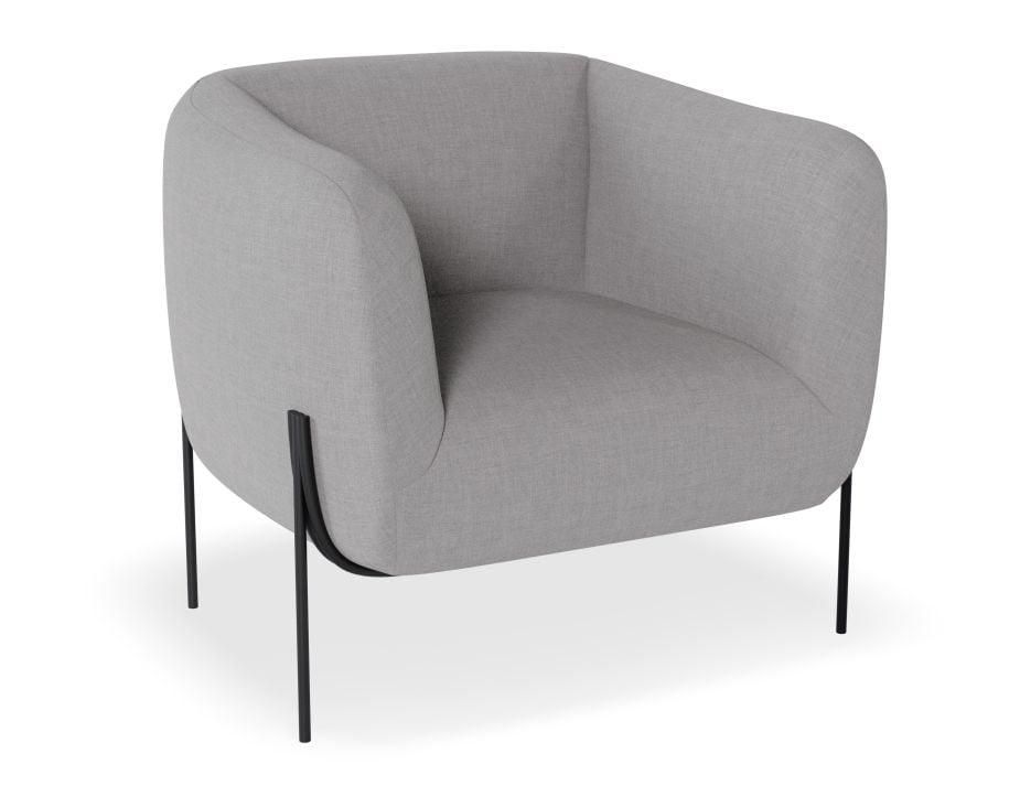 Belle Lounge Chair - Cloud Grey - Matt Black Legs - C1002101019356182160577 2