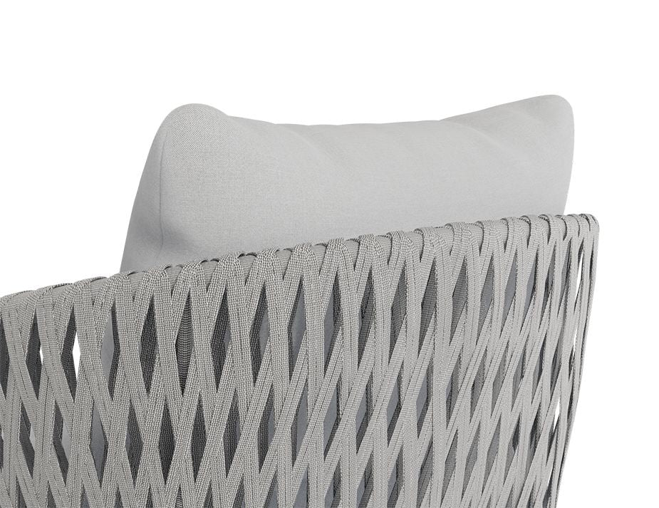 Alma Lounge Chair - Outdoor - Single - White - Light Grey Cushion-Lounge Chair-Level-Prime Furniture