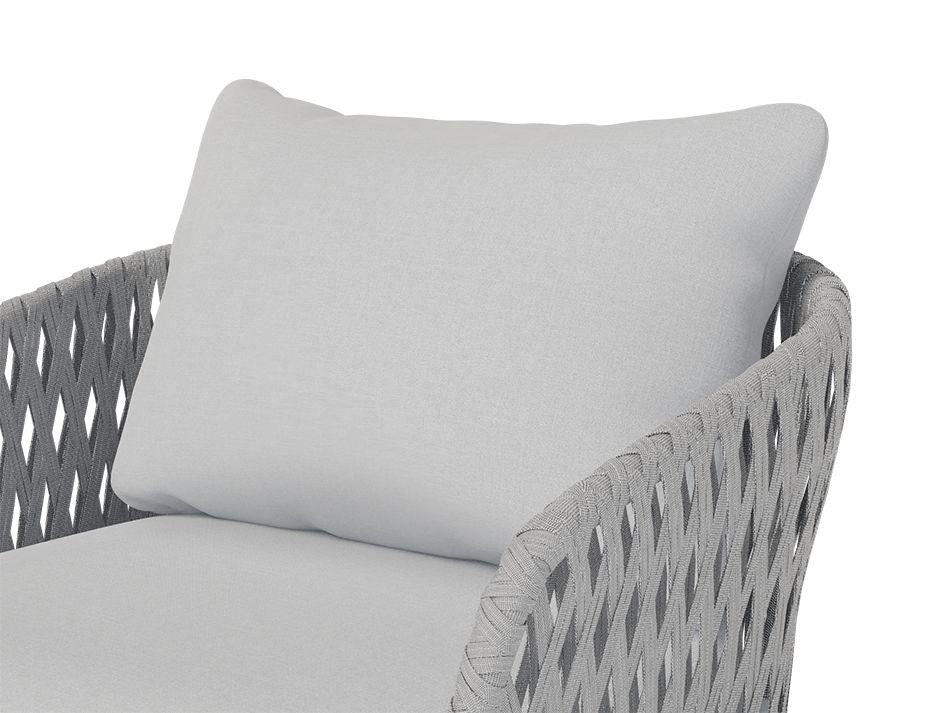 Alma Lounge Chair - Outdoor - Single - White - Light Grey Cushion-Lounge Chair-Level-Prime Furniture