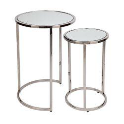 Serene Nesting Side Tables - Nickel-Side Table-Cafe Lighting & Living-Prime Furniture