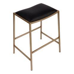 Kai Gold Kitchen Stool - Black Vegan Leather-Stool-Cafe Lighting & Living-Prime Furniture