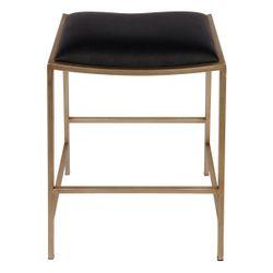 Kai Gold Kitchen Stool - Black Vegan Leather-Stool-Cafe Lighting & Living-Prime Furniture