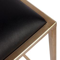 Kai Gold Kitchen Stool - Black Vegan Leather-Stool-Cafe Lighting & Living-Prime Furniture