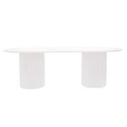 Arlo Oval Dining Table - 2.4m White-Dining Table-Cafe Lighting & Living-Prime Furniture