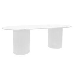 Arlo Oval Dining Table - 2.4m White-Dining Table-Cafe Lighting & Living-Prime Furniture