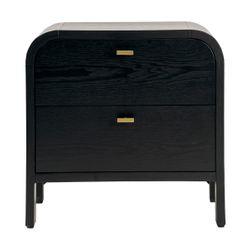 Chisholm Oak Bedside Table - Black-Bedside Table-Cafe Lighting & Living-Prime Furniture