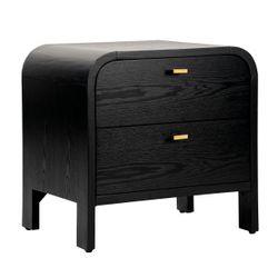 Chisholm Oak Bedside Table - Black-Bedside Table-Cafe Lighting & Living-Prime Furniture