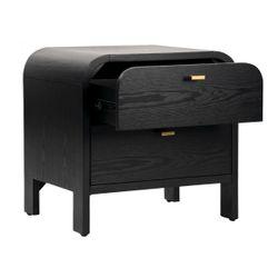 Chisholm Oak Bedside Table - Black-Bedside Table-Cafe Lighting & Living-Prime Furniture