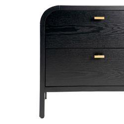 Chisholm Oak Bedside Table - Black-Bedside Table-Cafe Lighting & Living-Prime Furniture