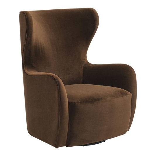 Aaron Swivel Arm Chair - Dark Chocolate Velvet-Chair-Cafe Lighting & Living-Prime Furniture