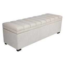 Soho Storage Bench Ottoman - Off White Linen-Ottoman-Cafe Lighting & Living-Prime Furniture