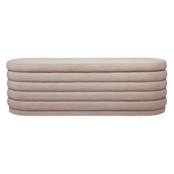 Demi Storage Bench Ottoman - Nude Velvet-Ottoman-Cafe Lighting & Living-Prime Furniture