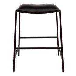 Kai Black Kitchen Stool - Black Vegan Leather-Stool-Cafe Lighting & Living-Prime Furniture