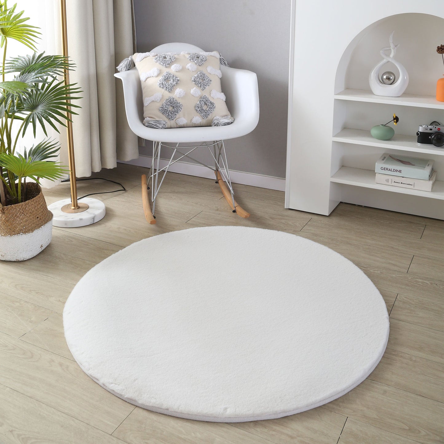 Plush Faux Fur White Rug-Rug-The Rug Co-160x230-Prime Furniture