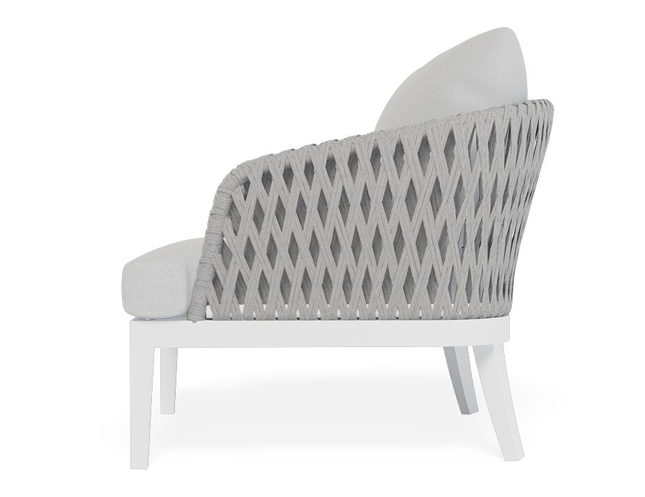 Alma Lounge Chair - Outdoor - Single - White - Light Grey Cushion-Lounge Chair-Level-Prime Furniture