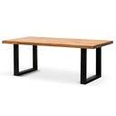 2.1m Dining Table - Natural with Black Leg - Dining TableDT6725-EM 2