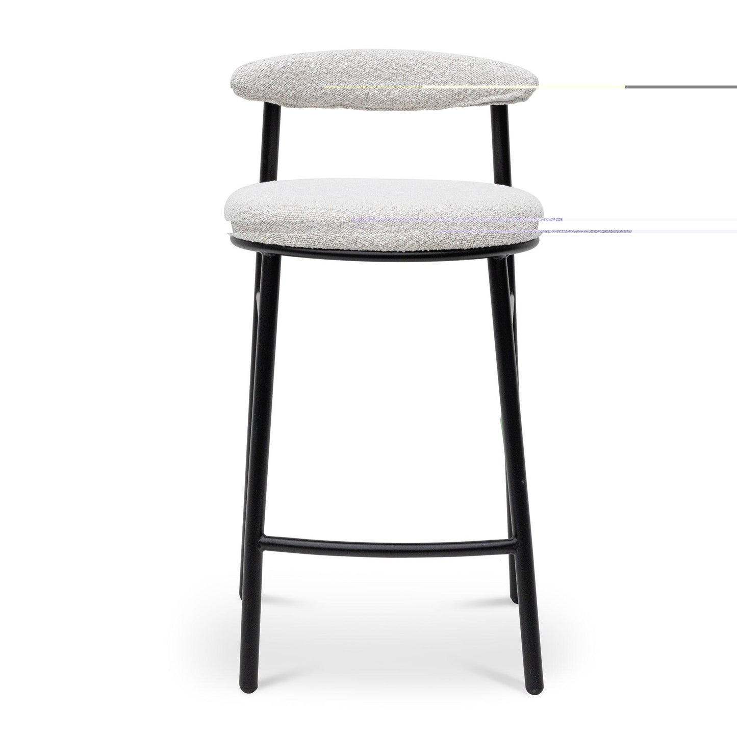 65cm Bar Stool - Moon White Boucle and Black Legs - Bar stoolBS6995-SD 2