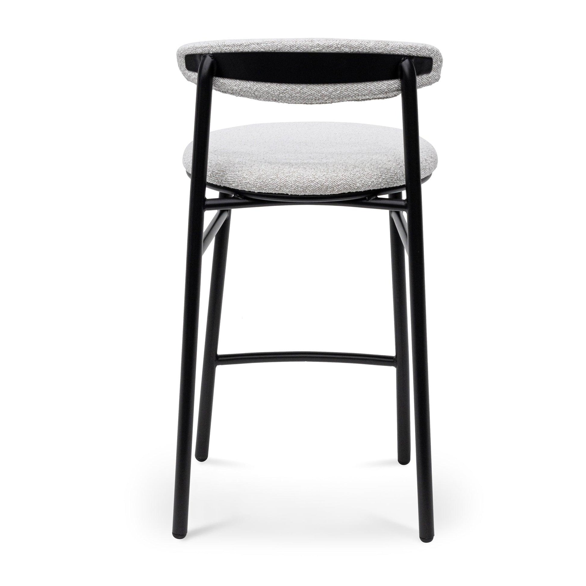 65cm Bar Stool - Moon White Boucle and Black Legs - Bar stoolBS6995-SD 4