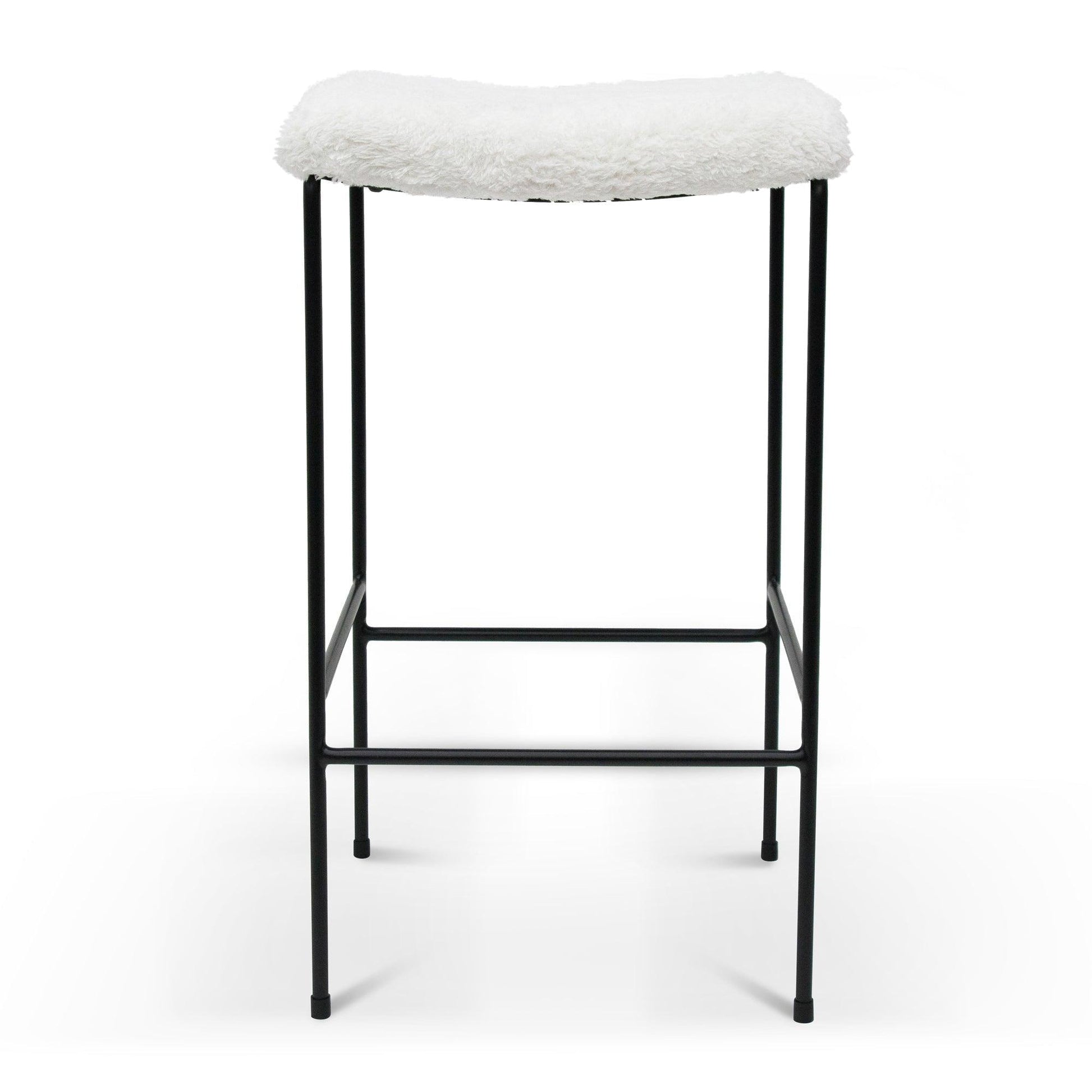 65cm Bar Stool - White Synthetic Wool - Bar stoolBS8164-SU 1