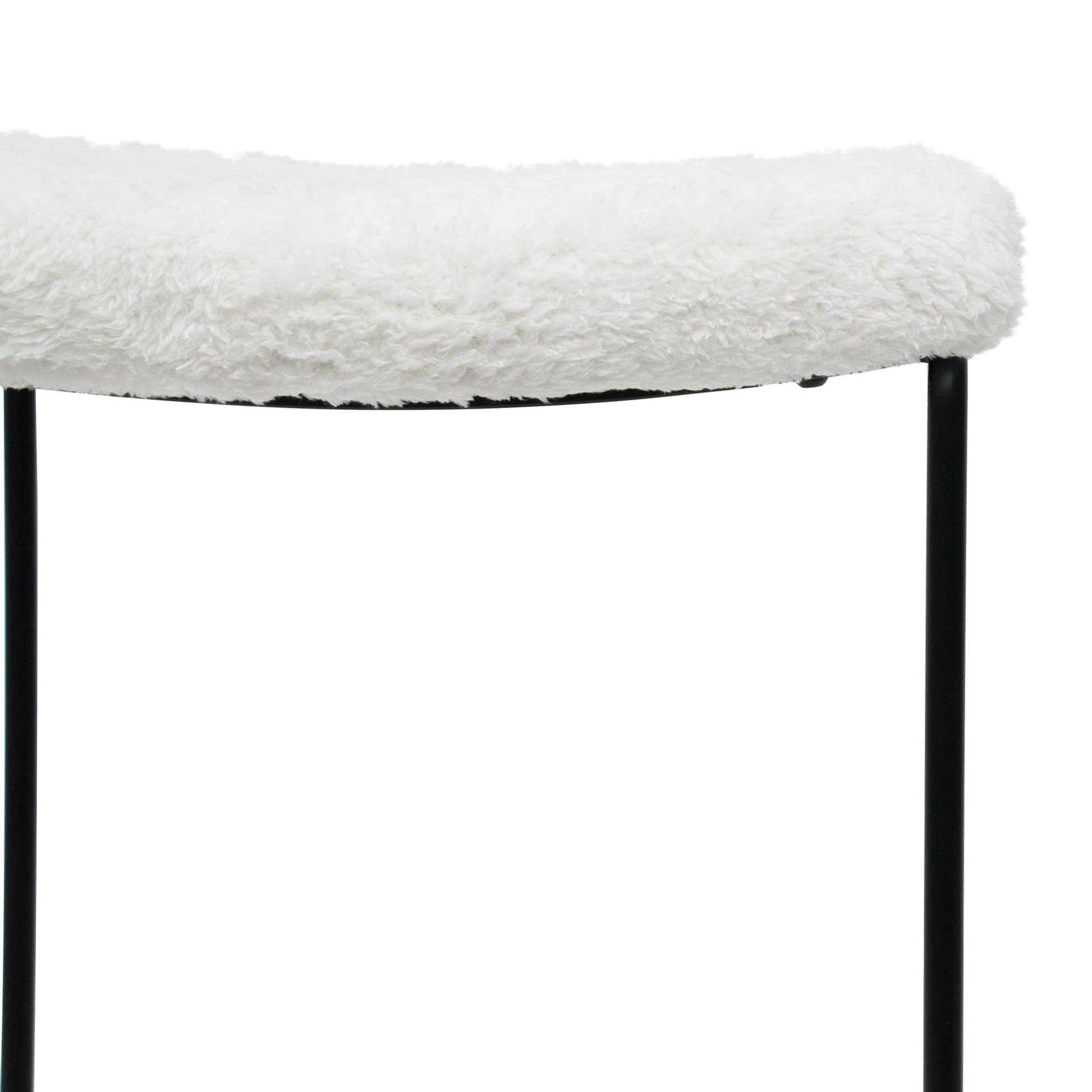 65cm Bar Stool - White Synthetic Wool - Bar stoolBS8164-SU 5