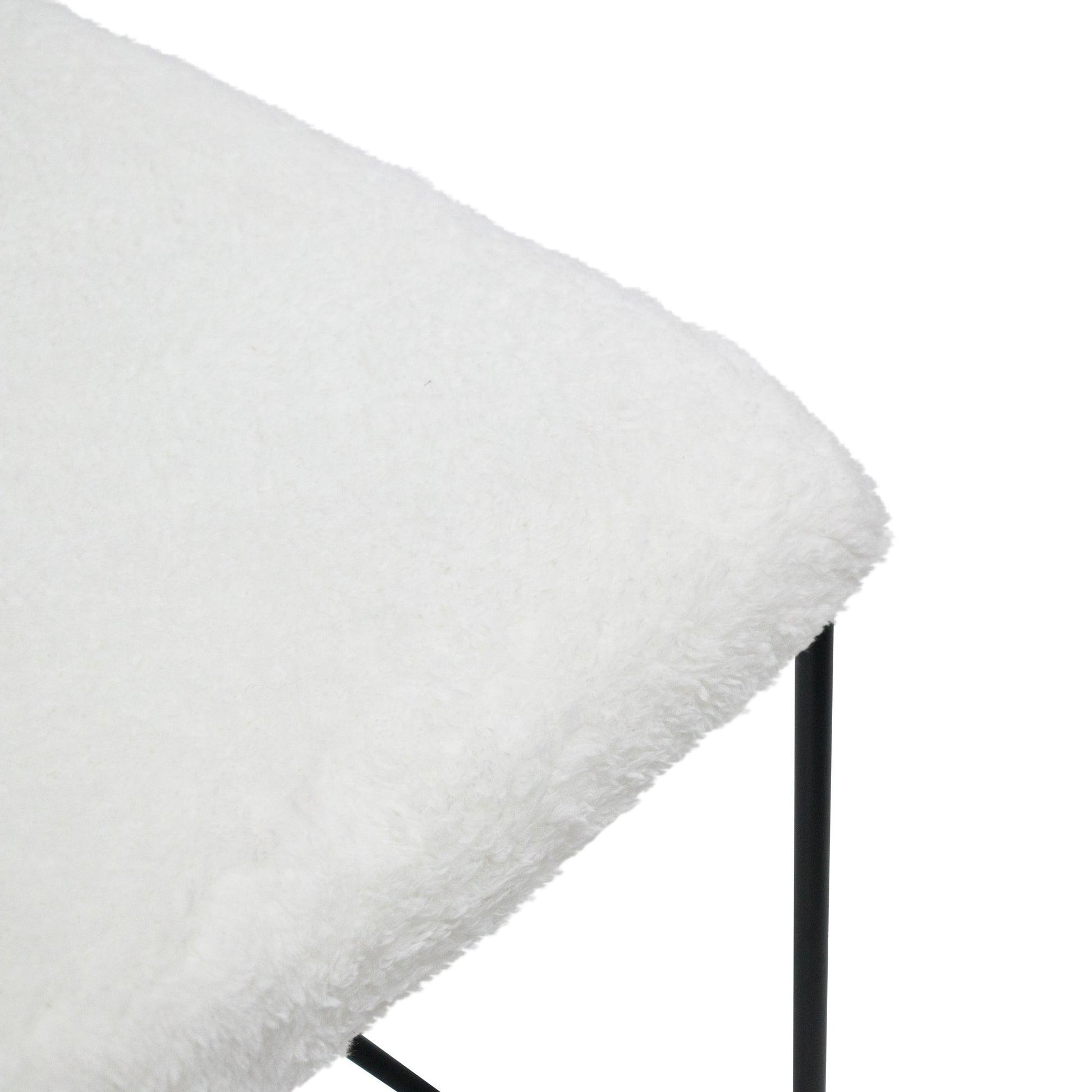 65cm Bar Stool - White Synthetic Wool - Bar stoolBS8164-SU 4