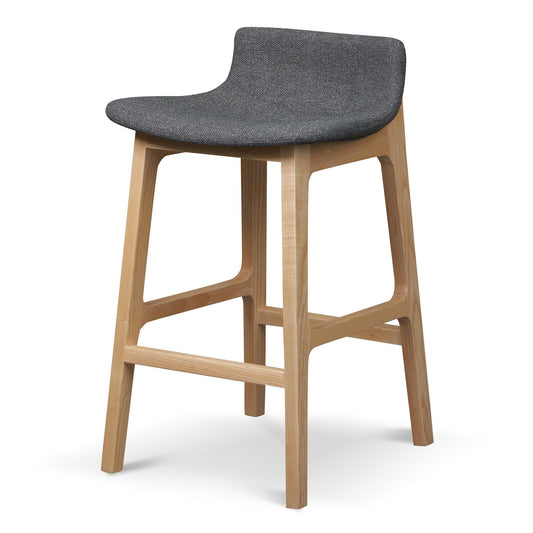 65cm Grey Bar Stool - Natural Legs - Bar stoolBS8152-SD 1